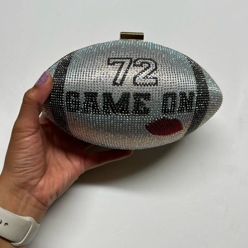 Aldo bedazzled football purse clutch NWT bag - Picture 3 of 9